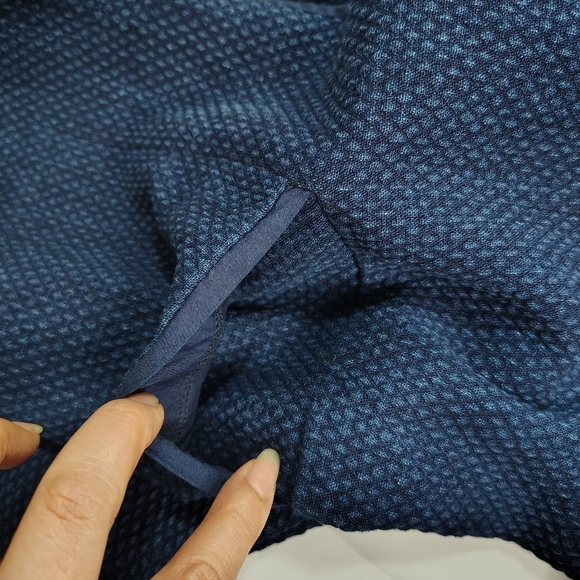 Eileen Fisher women's woven denim cardigan jacket, textured, sz 2P, oversized. - Picture 9 of 13